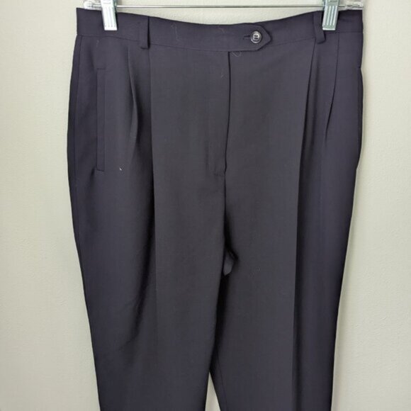 Vintage Austin Reed Women's Navy 100% Wool Trousers, 12P - Picture 2 of 5